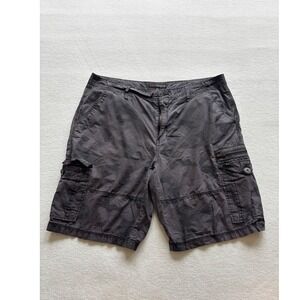 Guess Cargo Shorts Mens 36 Black Grey Camo Camouflage Utility Gorpcore Tactical